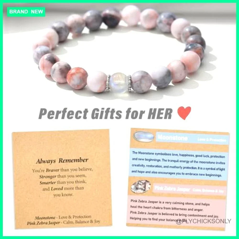 Handmade Crystal Bracelet with Encouragement Card for Girls